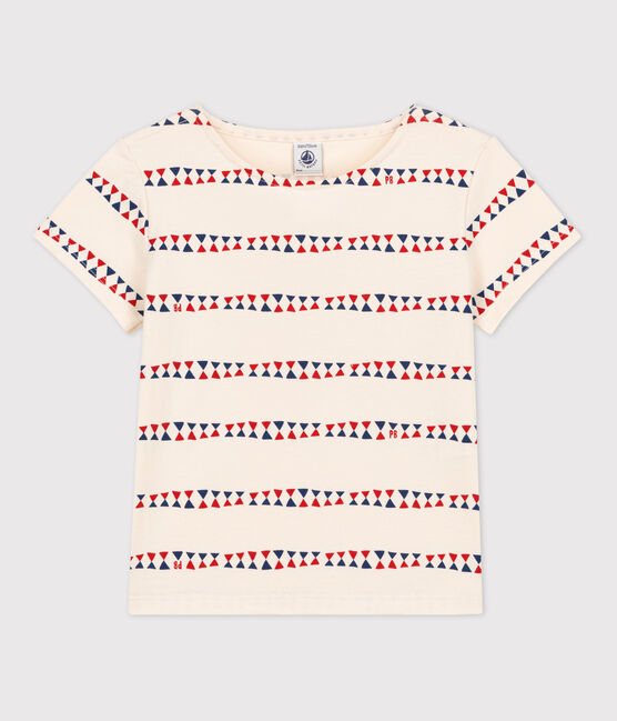 T-shirt a maniche corte in cotone bambina bianco AVALANCHE/ MULTICO