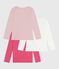 Set di T-shirt a maniche lunghe in cotone tinta unita bambino variante 1