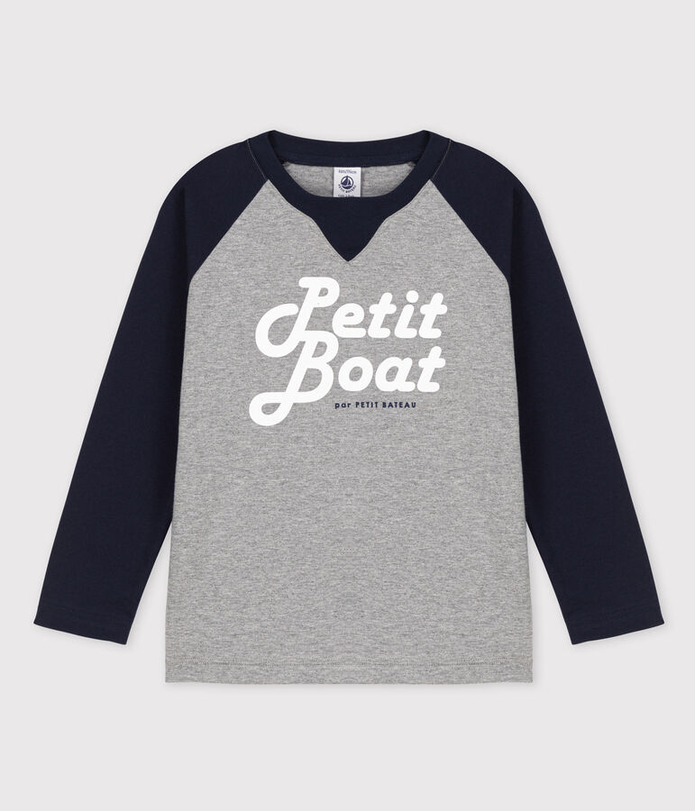 T-shirt maniche lunghe in jersey bambino grigio SUBWAY/blu SMOKING