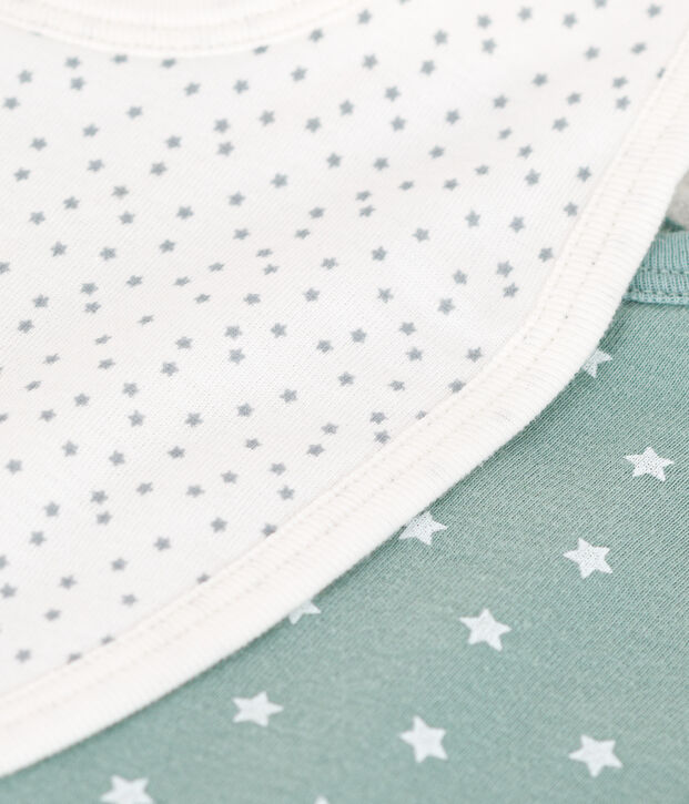 Confezione da 2 bavaglini di cotone con stampa per neonati multicolore