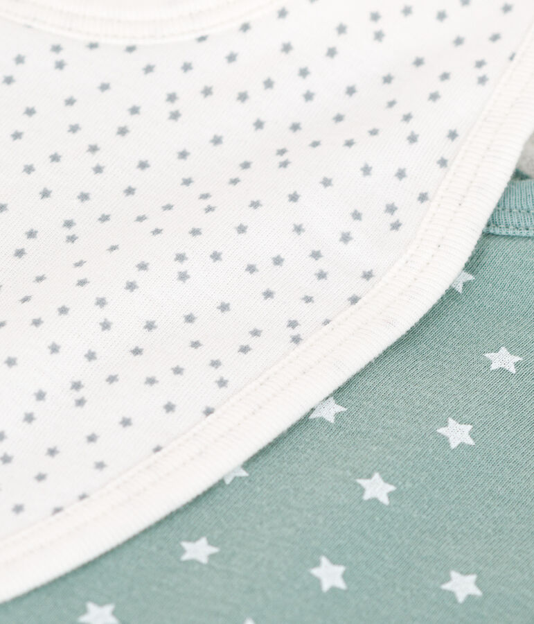 Confezione da 2 bavaglini di cotone con stampa per neonati multicolore