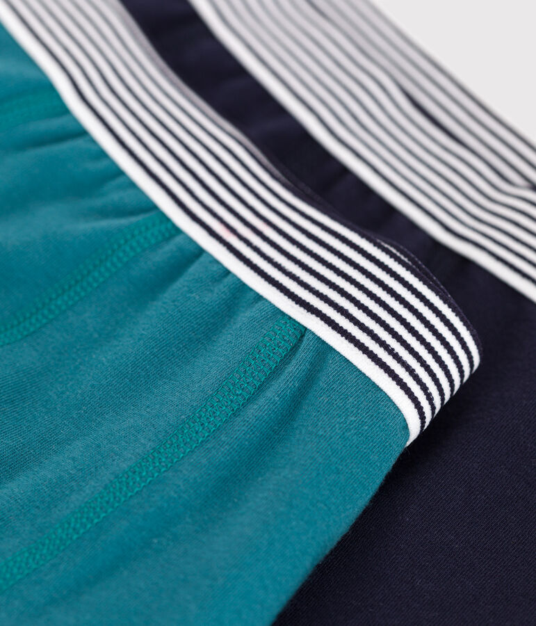 Set di 2 boxer in cotone ed elastan tinta unita bambino multicolore