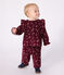 Blusa a maniche lunghe in velluto con stampa a fiori neonata rosso/multicolore