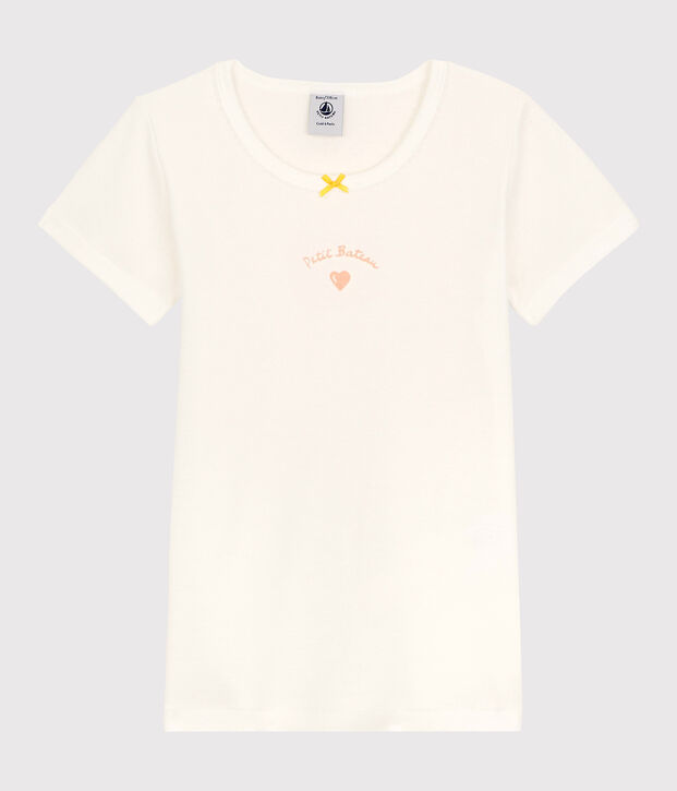 Confezione da 2 t-shirt bambina maniche corte a cuori in cotone multicolore