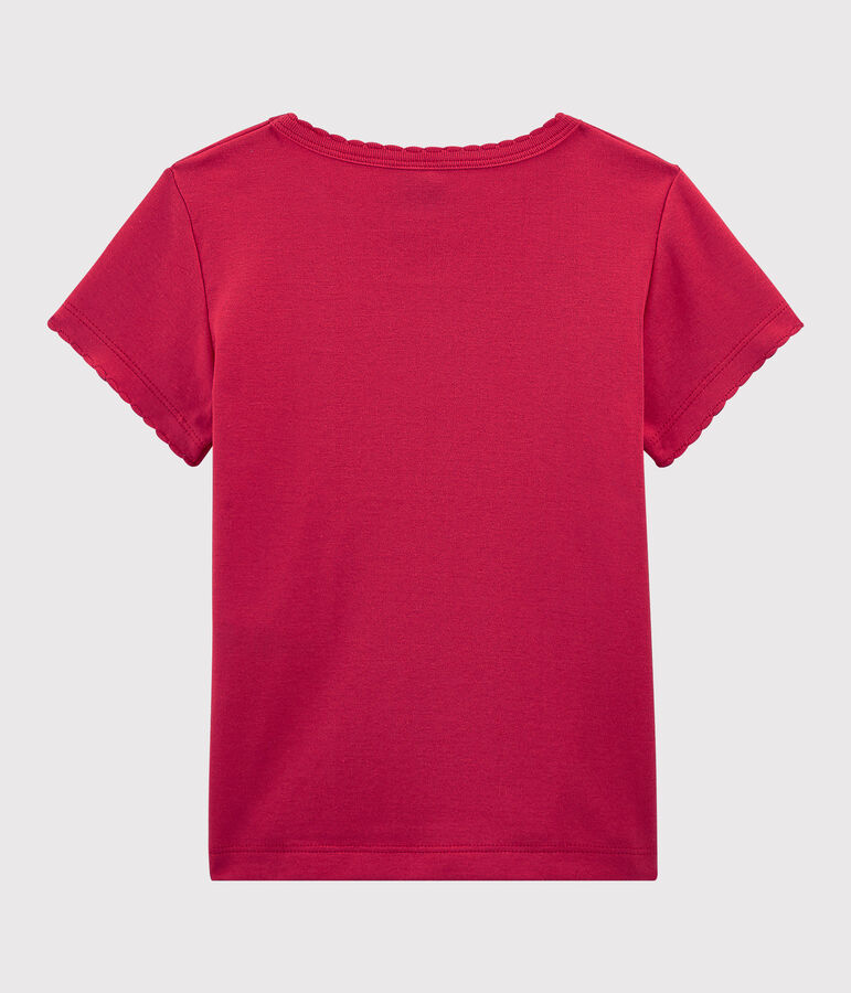 T-shirt iconica in cotone bambina - bambino rosa CRANBERRY