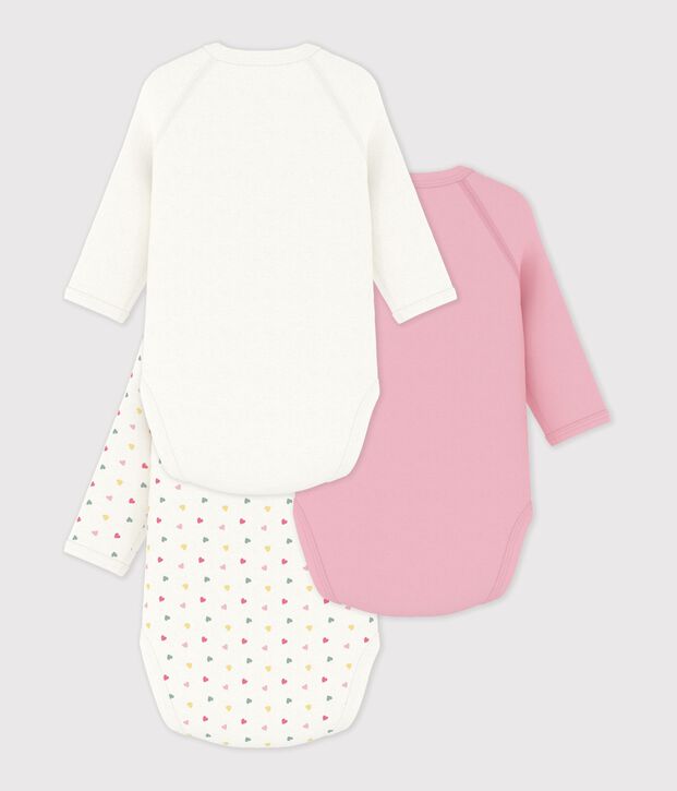 Set di body incrociati a maniche lunghe in cotone fantasia neonato multicolore