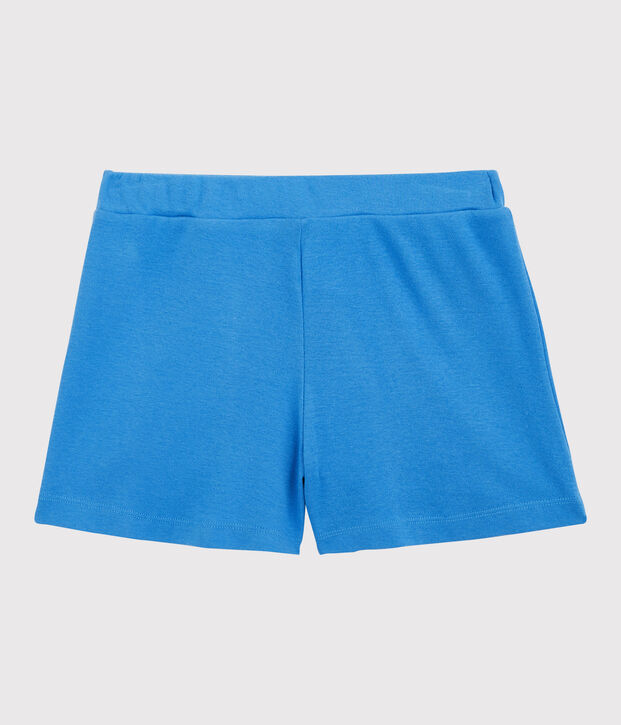 Shorts in cotone bambina blu