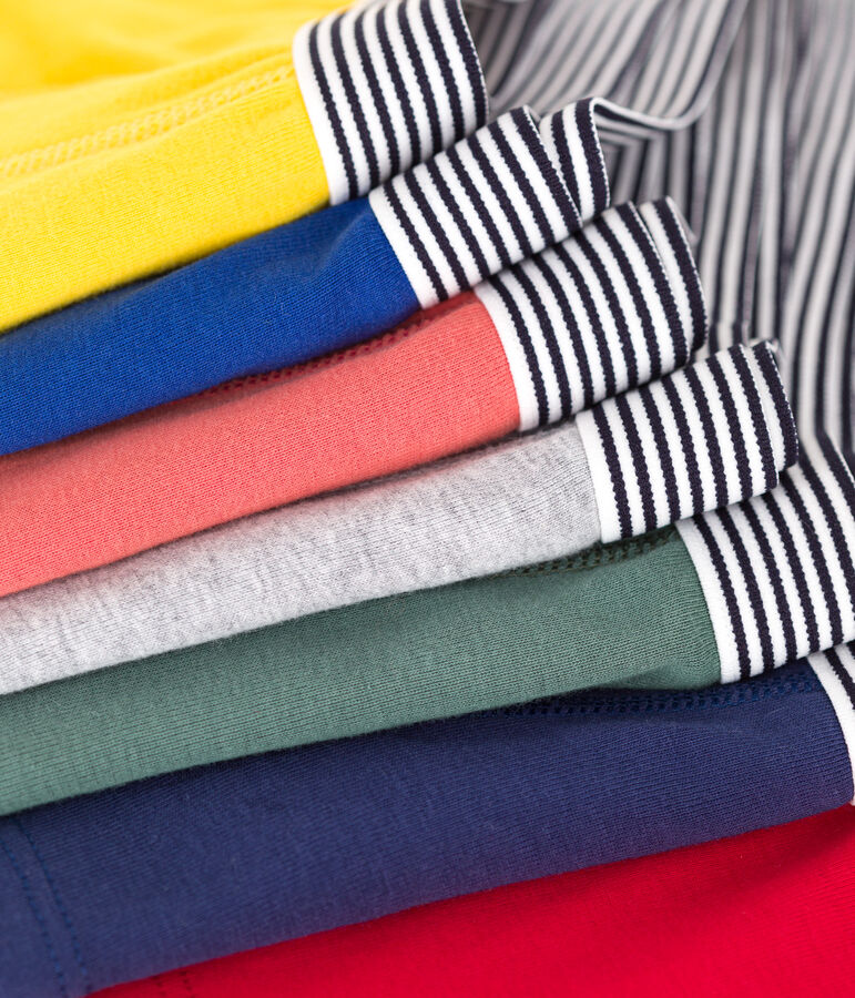 Confezione da 7 boxer in cotone a tinta unita bambino multicolore