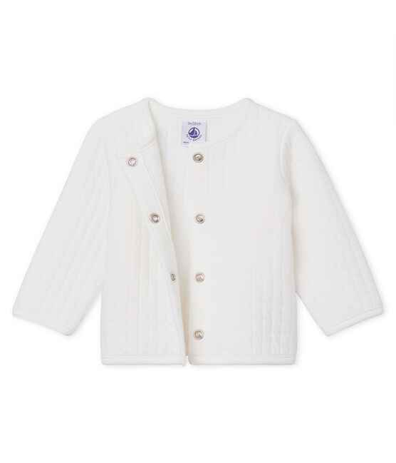 Cardigan in tubique trapuntato neonata bianco MARSHMALLOW