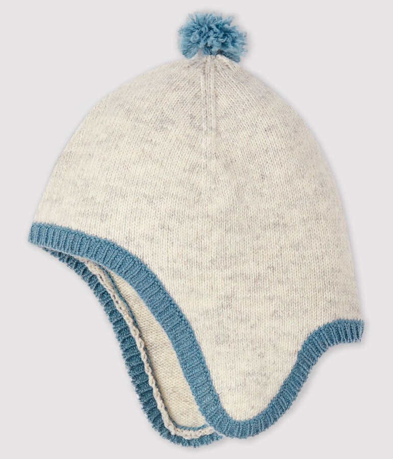 Cappellino grigio melange da neonato in tricot grigio BELUGA CHINE