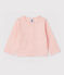 Cardigan a coste bebè femmina rosa MINOIS/bianco ECUME