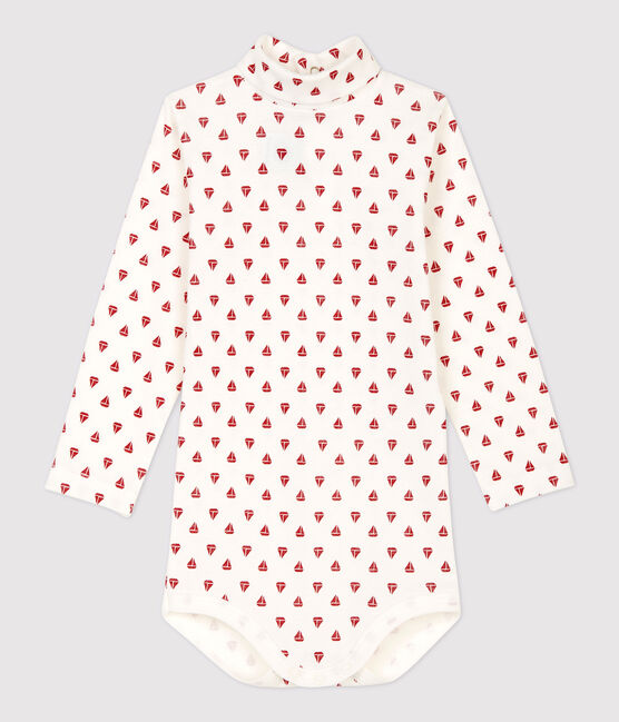 Body in cotone bebè. bianco MARSHMALLOW/rosso TERKUIT