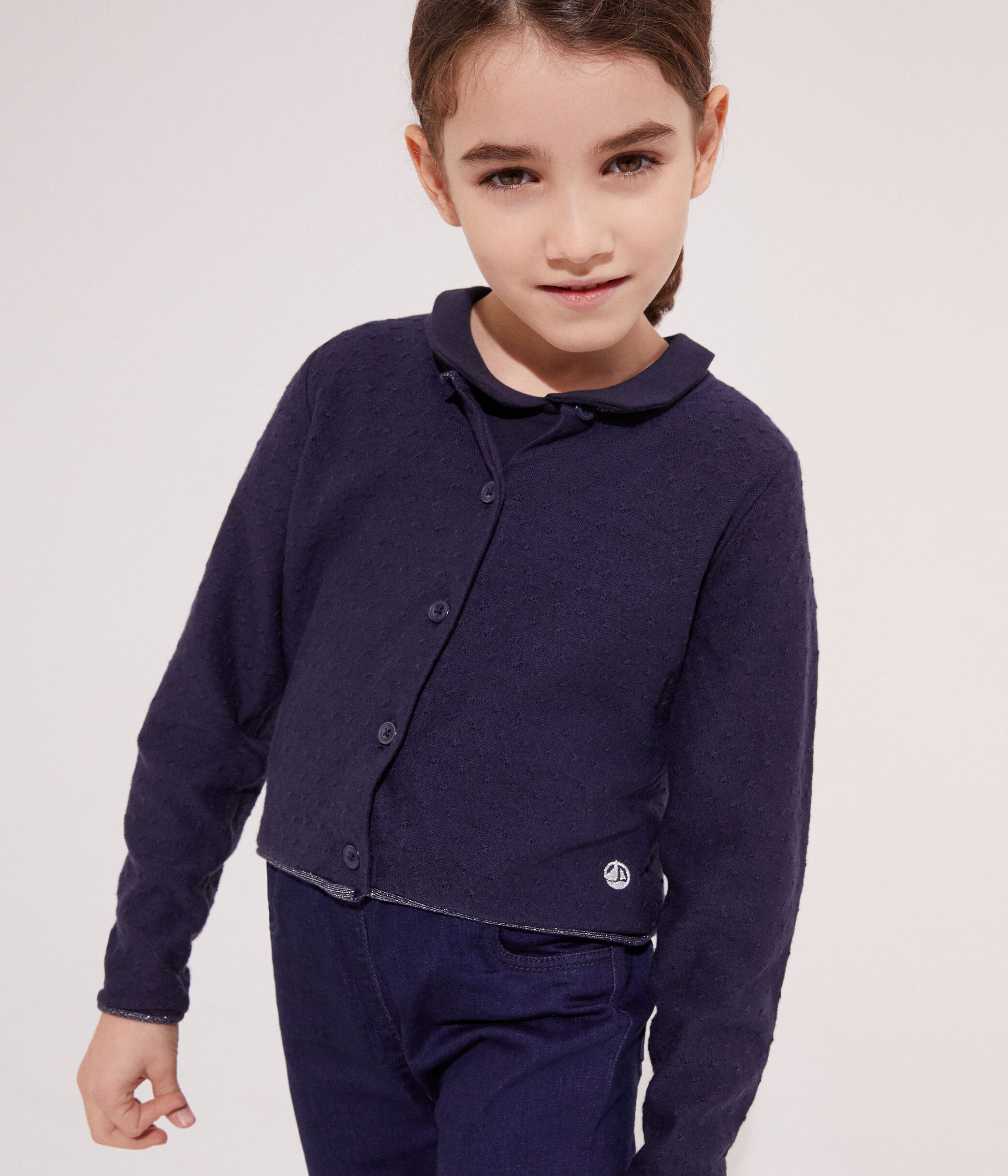 Cardigan bambina in lana e cotone SMOKING | Petit Bateau