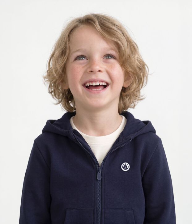 Felpa con cappuccio e zip in cotone per bambini SMOKING