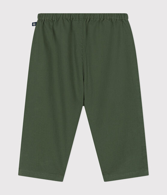 Pantaloni in cotone/lino bebè verde CROCO