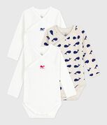Set di body incrociati a maniche lunghe in cotone fantasia neonato variante 1