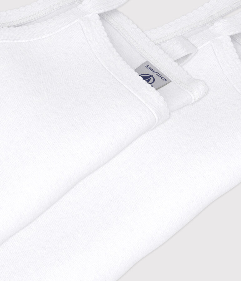 Confezione da 2 canottiere con spalline bianche bambina variante 1