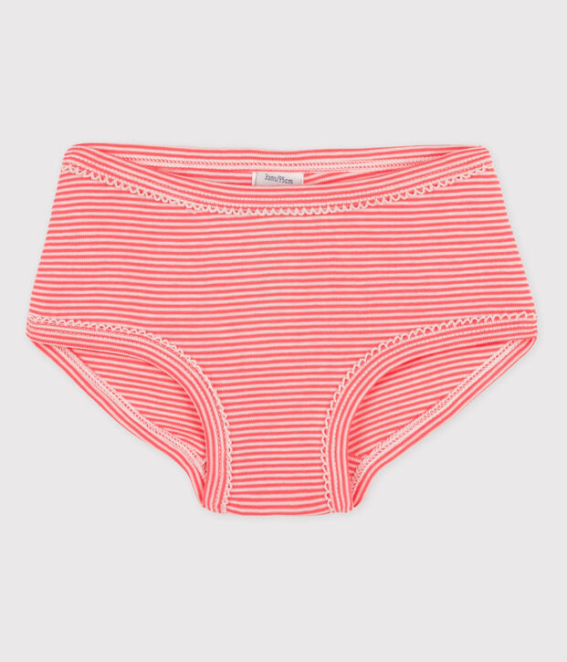 La mutandina in cotone per bambina arancione/bianco