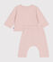 Completo due pezzi in tubique trapuntato neonato rosa SALINE
