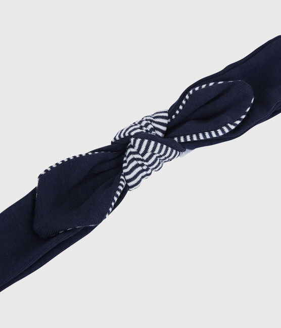 Fascia in cotone bambina blu SMOKING