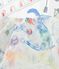Abito a maniche corte in cotone e tulle con stampa bambina bianco/multicolore