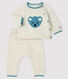 Completo 2 pezzi jacquard neonato in maglia