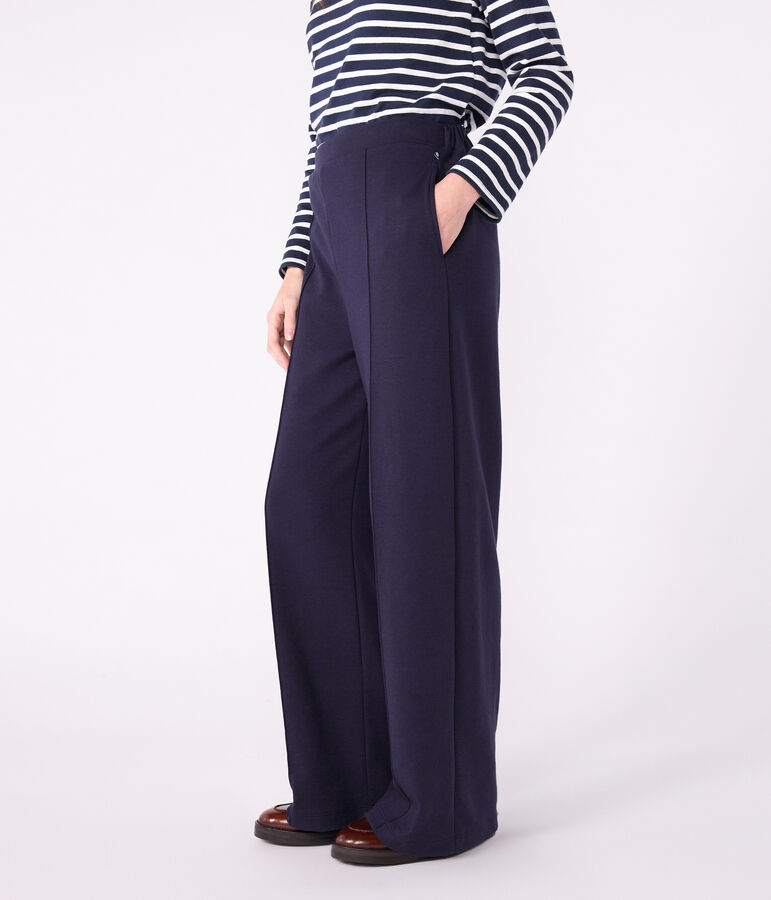 Pantaloni in cotone donna blu