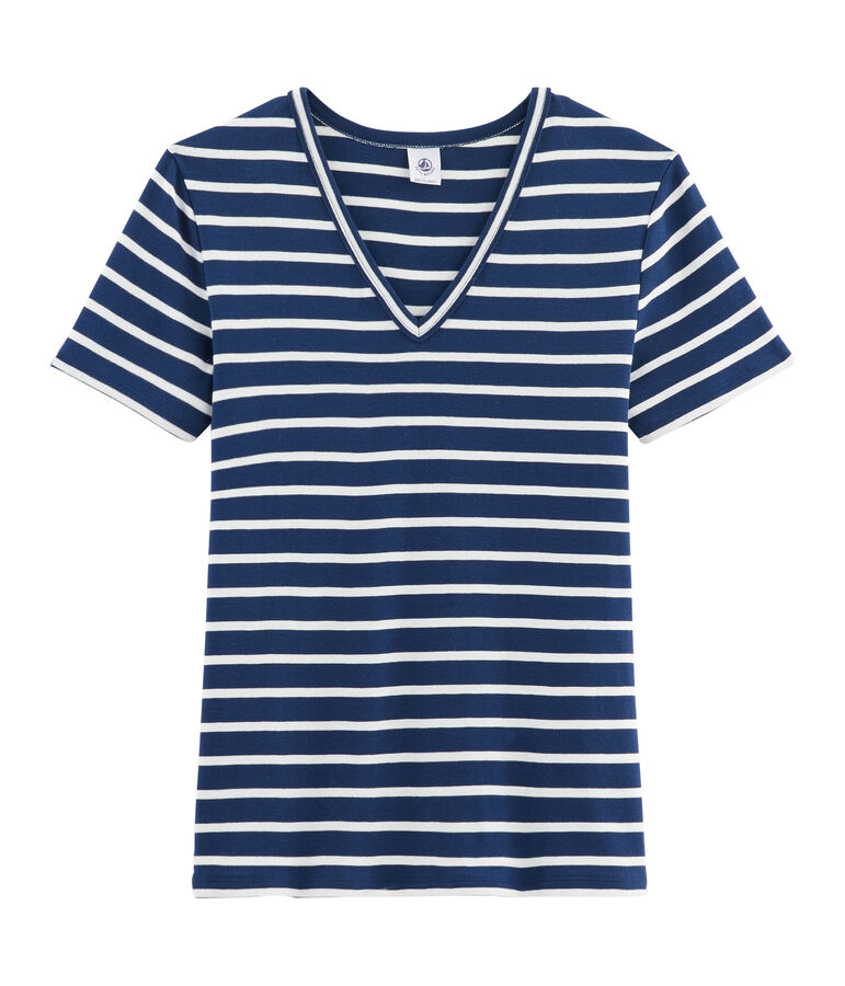 T-shirt iconica donna blu/bianco