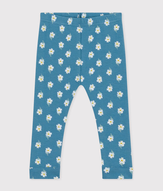 Leggings in cotone stampato per beb&egrave; blu/multicolore