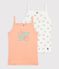 Lot de 2 chemises &agrave; bretelles en coton multicolore