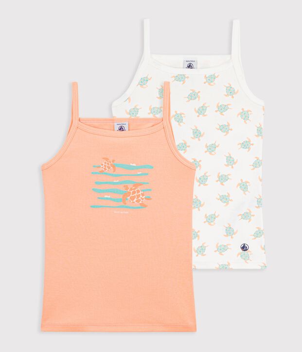 Lot de 2 chemises &agrave; bretelles en coton multicolore