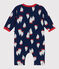 Tutina a maniche lunghe in cotone con barche stampate neonato blu MEDIEVAL/bianco MULTICO