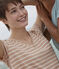T-shirt LE DROIT in cotone con scollo a V Donna VINTAGE/ AVALANCHE