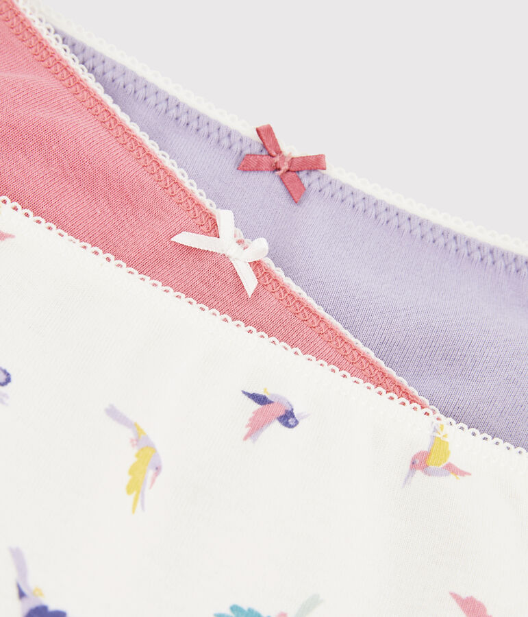 Confezione da 3 mutandine fantasia uccello da bambina multicolore