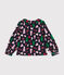 Blusa a maniche lunghe in flanella bambina blu SMOKING/bianco MULTICO