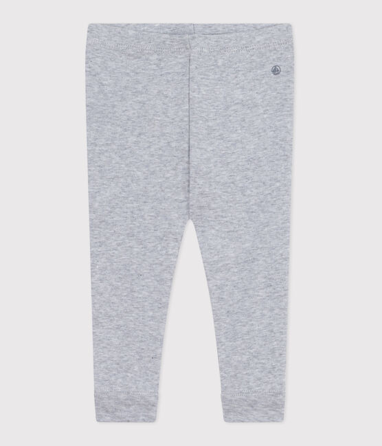 Leggings in cotone tinta unita neonato grigio FUMEE CHINE