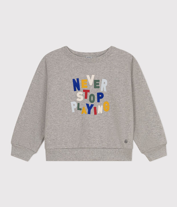 Maglia in tessuto felpato bambino grigio