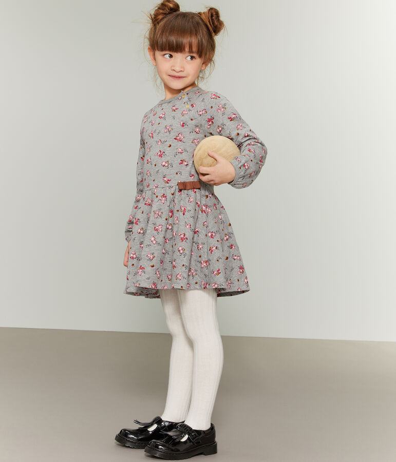 Abito stampato bambina grigio/multicolore