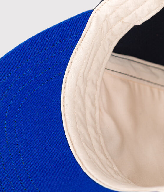 Cappellino con visiera in cotone bebè blu SMOKING/bianco MULTICO