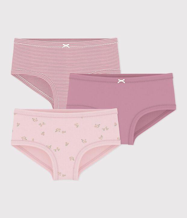 Confezione di slip a vita alta in cotone a fiori bambino multicolore