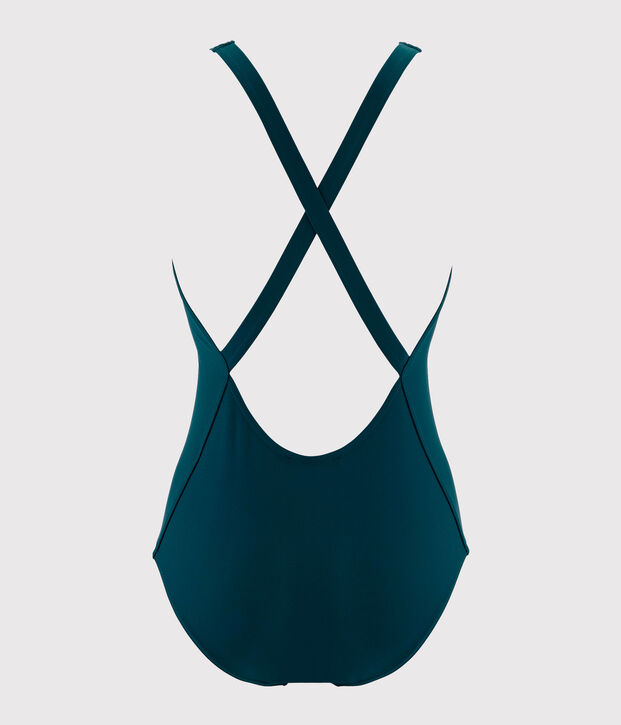 Costume intero donna incrociato sulla schiena verde