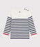 Pullover in misto lana e cotone a righe bambino blu MARSHMALLOW/ SOIR