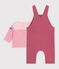 Set regalo con T-shirt e salopette in cotone neonato multicolore