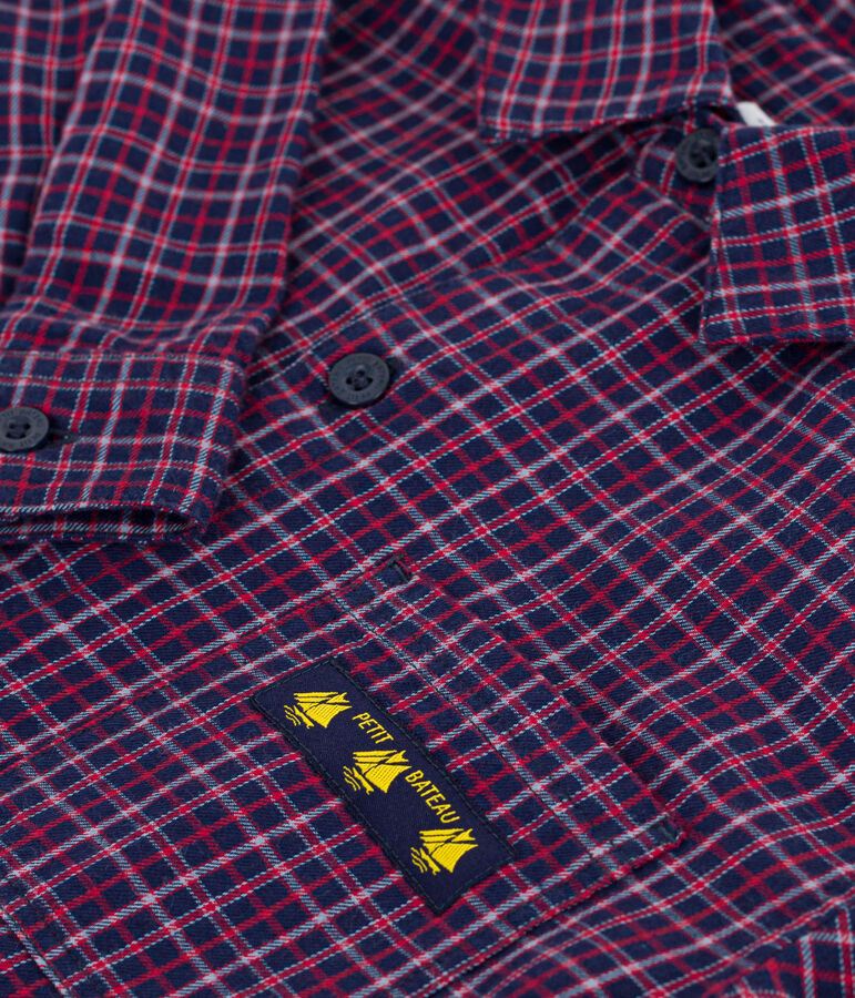Camicia in flanella a quadri bambino blu/multicolore