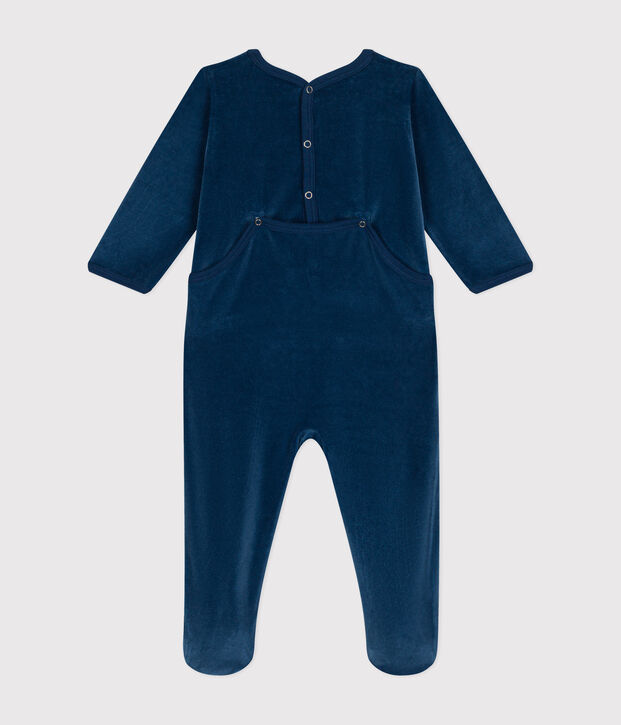 Dors bien en velours b&eacute;b&eacute; blu