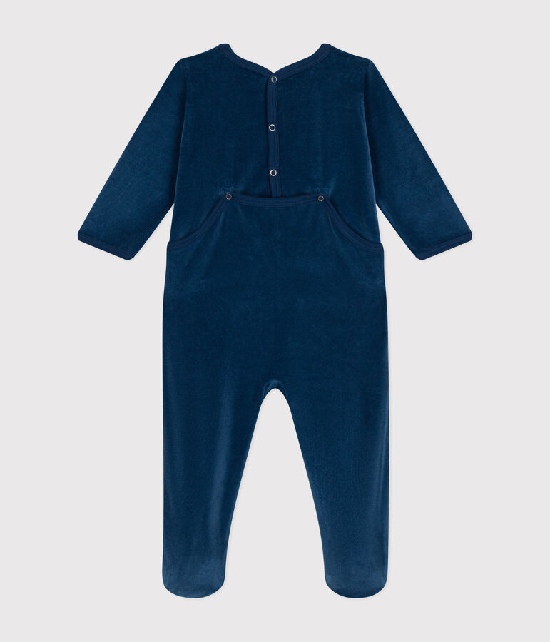 Dors bien en velours b&eacute;b&eacute; blu