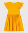 Abito manica corta in cotone e lino bambina giallo TEHONI
