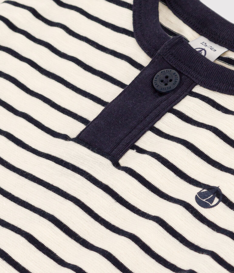 T-shirt beb&egrave; a maniche corte in jersey fiammato bianco AVALANCHE/blu SMOKING