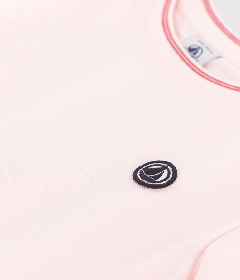 T-shirt a maniche corte in cotone tinta unita bambina rosa