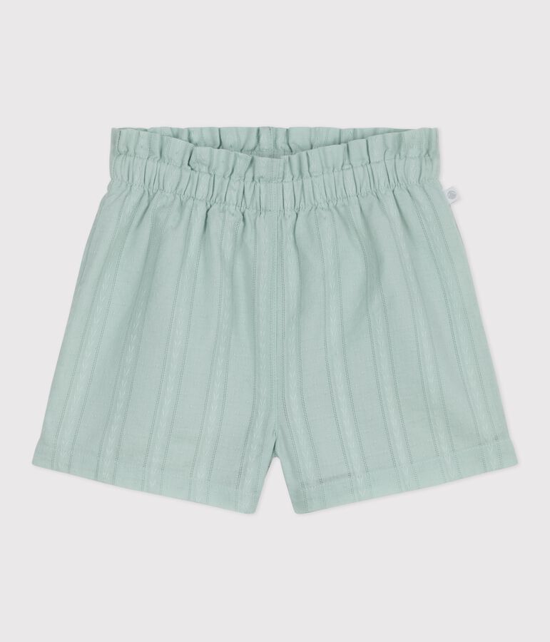Shorts in cotone tinta unita neonato blu